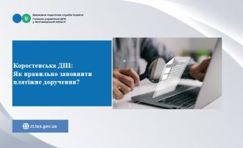 Коростенська ДПІ: Як правильно заповнити платіжне доручення?
