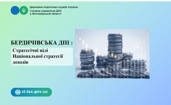 Бердичівська ДПІ: Стратегічні цілі Національної стратегії доходів