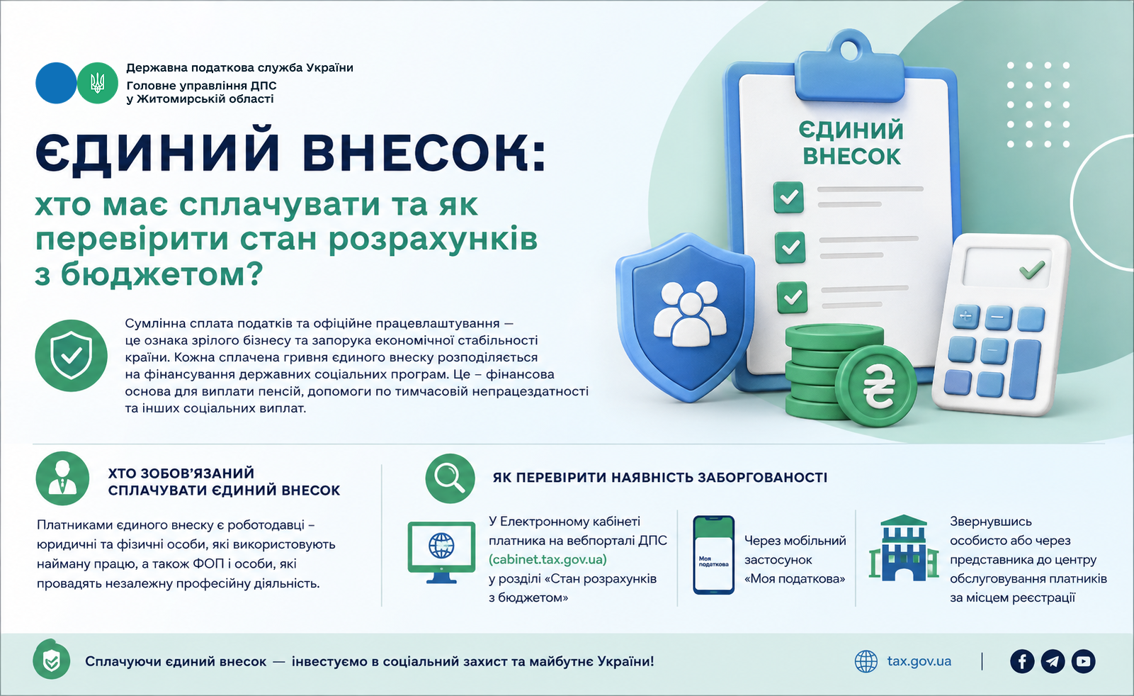 Єдиний внесок: хто має сплачувати та як перевірити стан і розрахунків з бюджетом?
