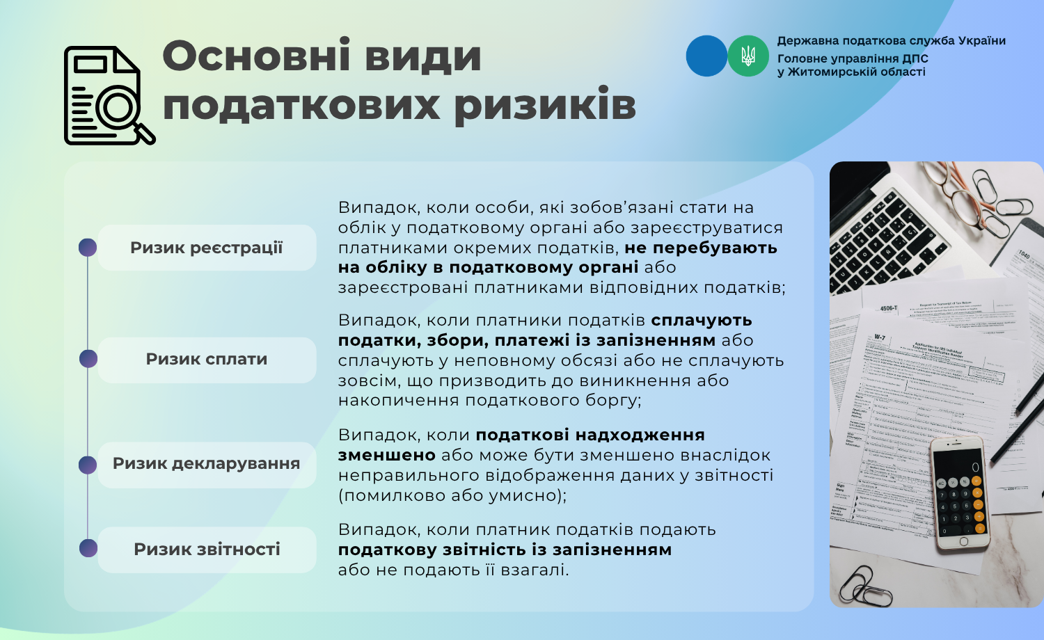 Основні види податкових ризиків
