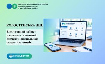 Коростенська ДПІ: Електронний кабінет платника-  ключовий елемент Національною стратегією доходів 