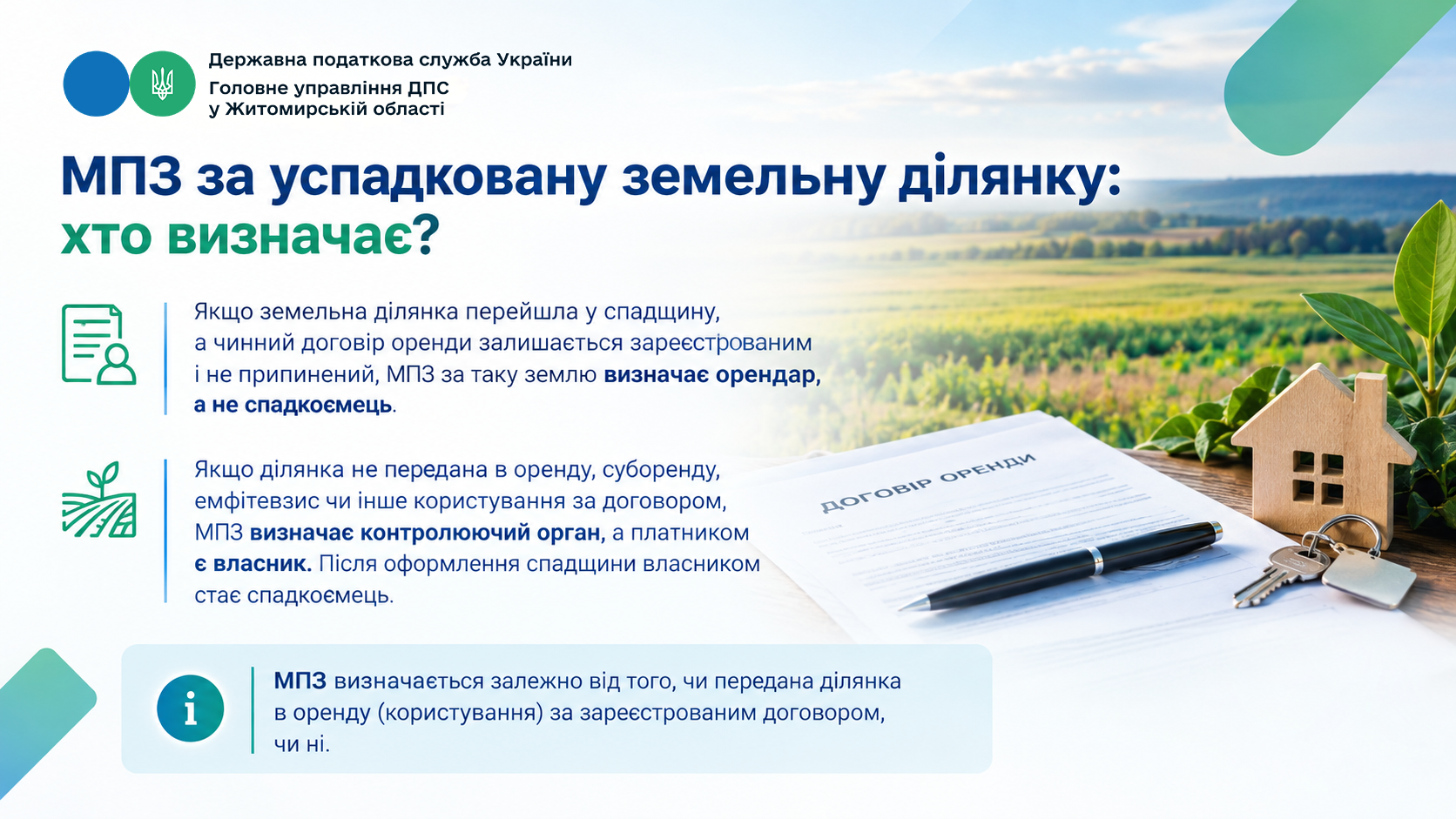 МПЗ за успадковану земельну ділянку: хто визначає?