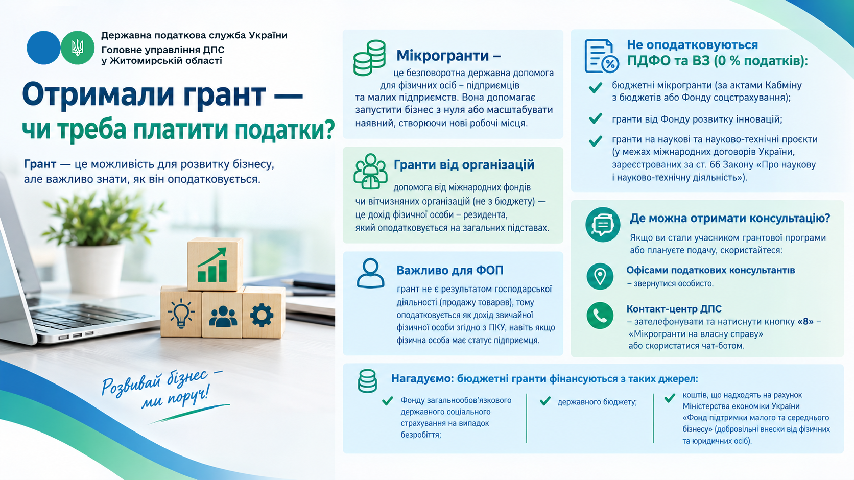 Отримали грант - чи треба платити податки?