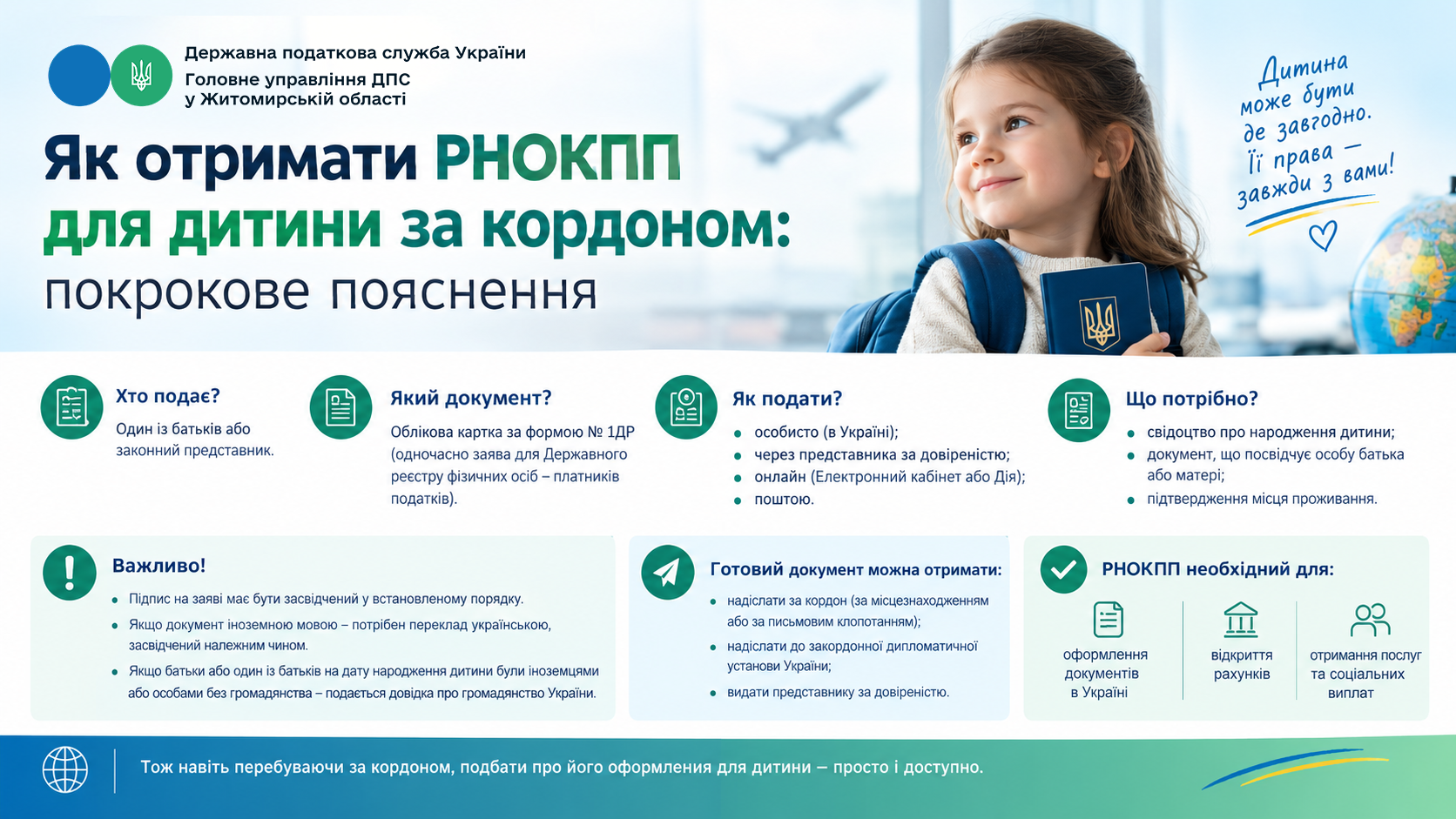 Як отримати РНОКПП для дитини за кордоном